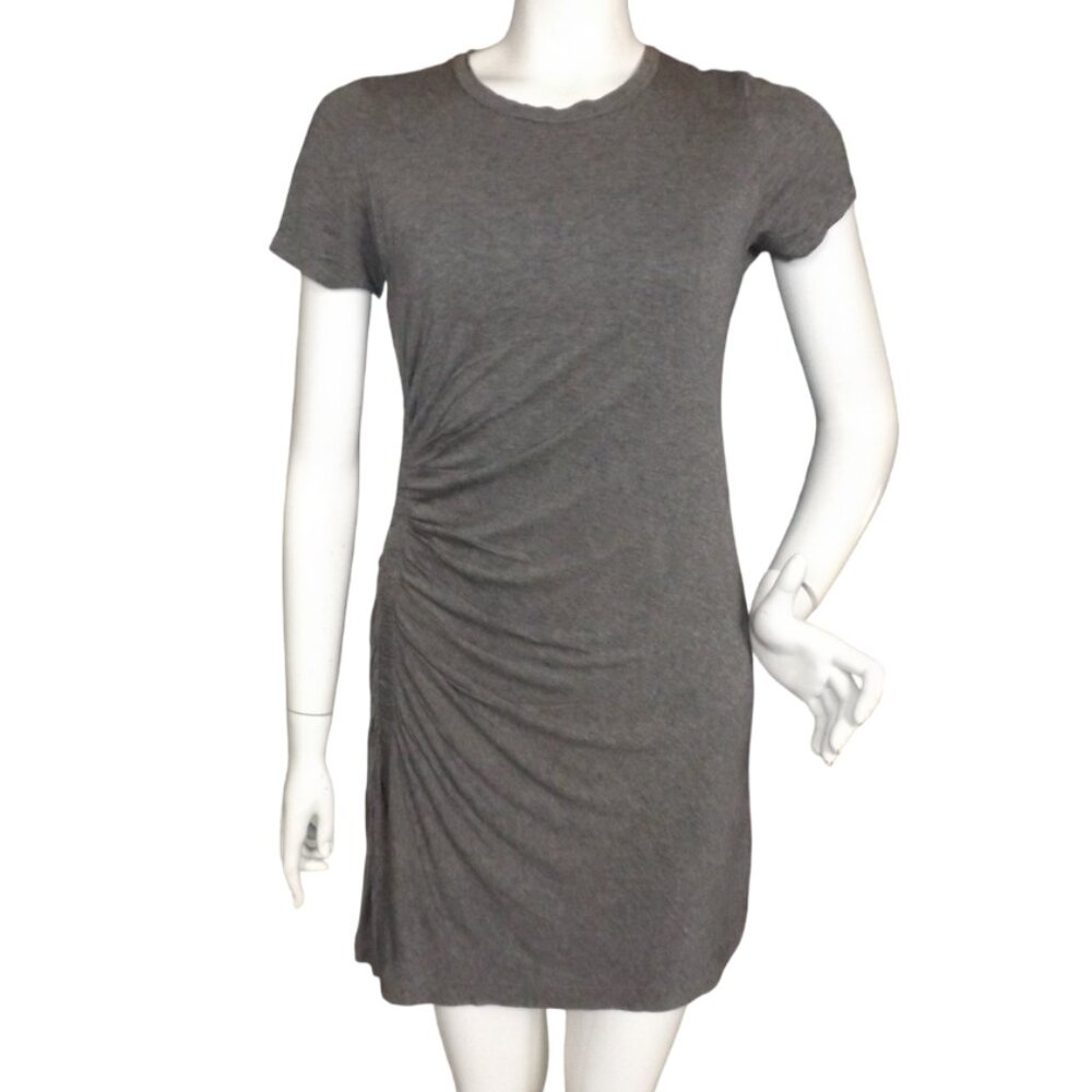 A.L.C. Tee Dress, L, Grey, Ruched Side, SALLY, Short/Mini, Short sleeves, Jersey